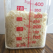 300ml分のおからのクロースアップ