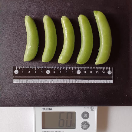 大中小サイズ混合5本のスナップえんどう