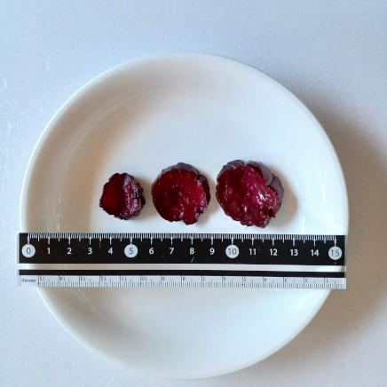 しば漬け2g・4g・7gの大きさ比較