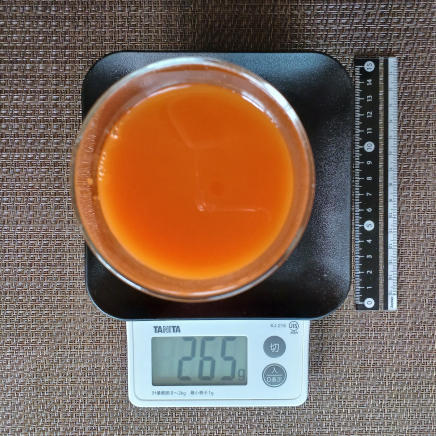 360mlのグラス1杯分のにんじんジュース 265g