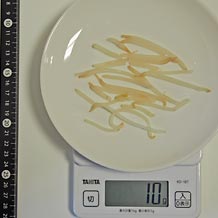 茹でたもやし10g