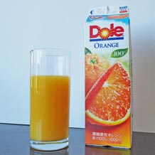 グラス(大)に250mlのオレンジジュース