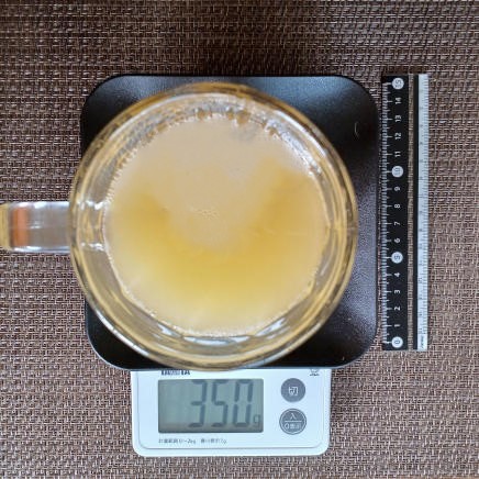 390mlのジョッキ1杯分のパイナップルジュース 350g