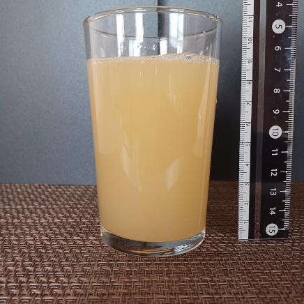 横から見た240mlのグラス1杯分のパイナップルジュース 187g