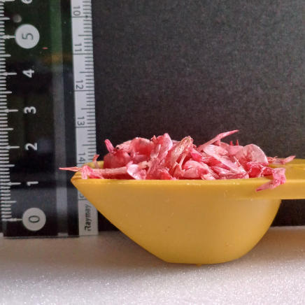 横から見た大さじ1杯3gの干しエビ