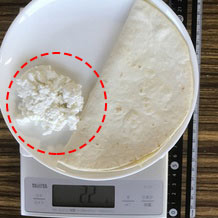 トルティーヤのサイドにしたカッテージチーズ 22g