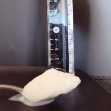 横から見た(ティースプーン1杯分)9gの無脂肪無糖ヨーグルト