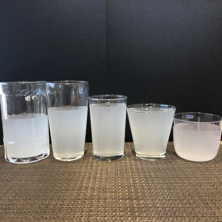 各グラスに注いだ200gのスポーツドリンク