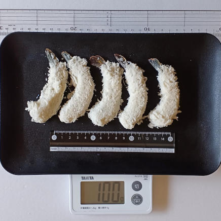 5本100gの冷凍エビフライ