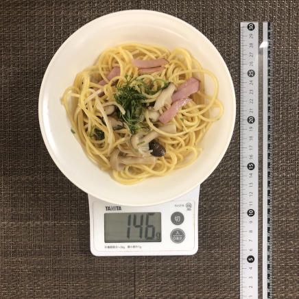 中皿1皿・半人前の和風きのこパスタ