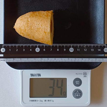 小さめのアメリカンドッグ半個根本分