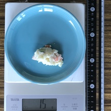 フォークに乗せたポテトサラダ一口 15g