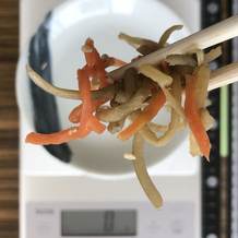 きんぴらごぼうのクロースアップ