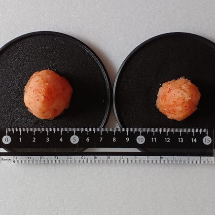 10gと20gのもみじおろし(上からの比較)