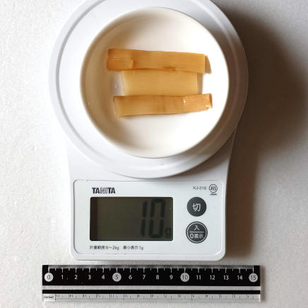 1人前の塩ラーメンに使用したメンマ10g