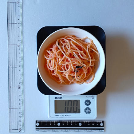 たらこパスタ中皿に盛付けた100g