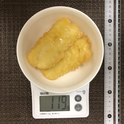 2個分のイカの天ぷら