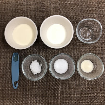 デザートカップ1個・1人分のパンナコッタに使った材料