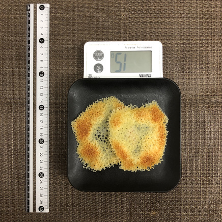 プロセスチーズ2枚分のカリカリチーズ