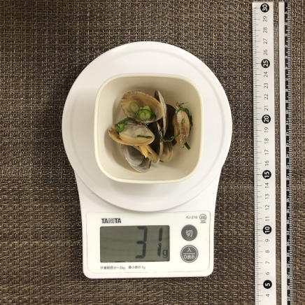 おつまみ皿1皿分のあさりの酒蒸し