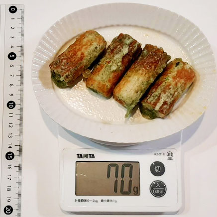 4個分のちくわ(小)の磯辺揚げ