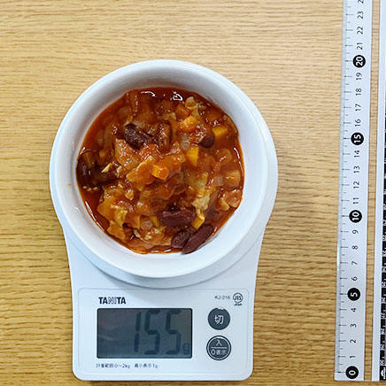 深型小皿1人前のポークビーンズ