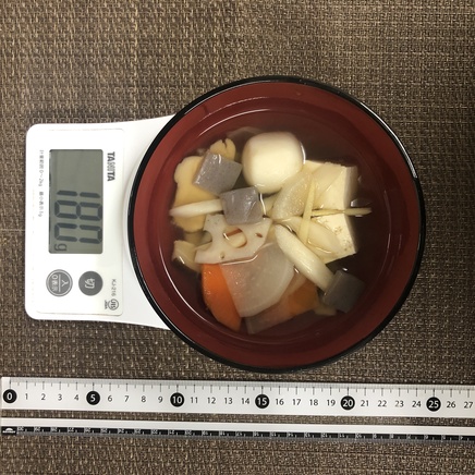 中椀に盛り付けた1人前のけんちん汁