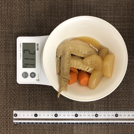 中皿1皿分の大根と鶏肉の煮物