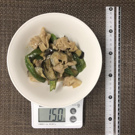 中皿1皿・1人前のなすとピーマンの味噌炒め