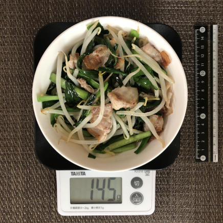 中皿1杯のもやし炒め 145g