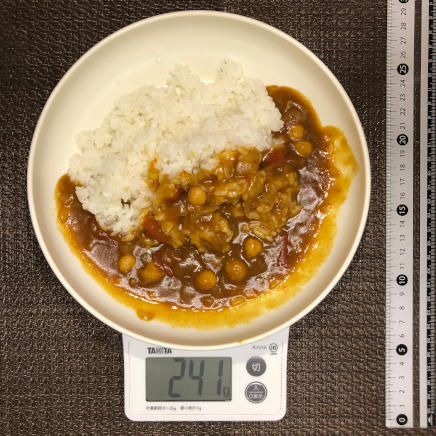 ハーフサイズの豆カレー