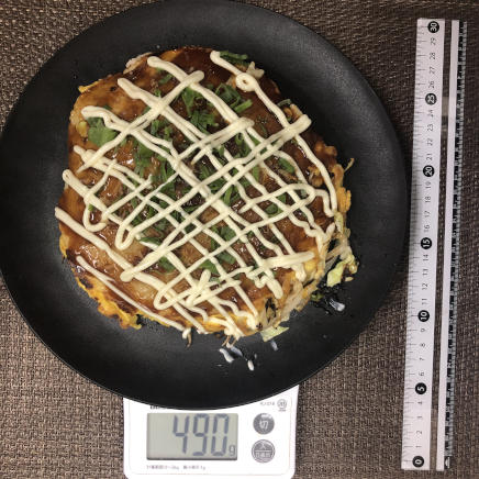 1枚分の広島風お好み焼き