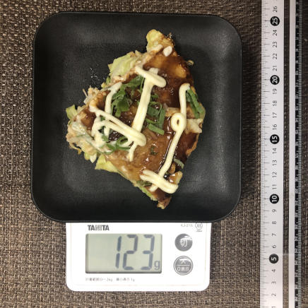 1/4枚分の広島風お好み焼き