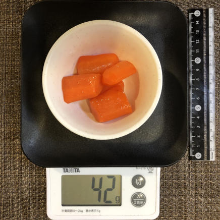 小鉢1杯1人前42gのにんじんのグラッセ