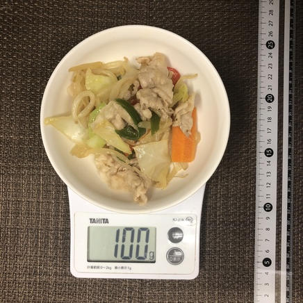 100g分の肉野菜炒め