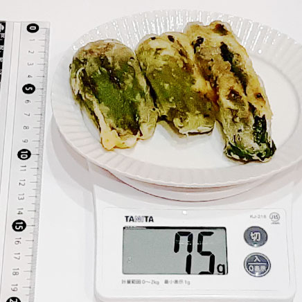 1.5個分のピーマンの天ぷら