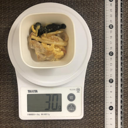 豆皿1皿分のきくらげの卵炒め