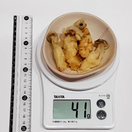 4個分のしめじの天ぷら