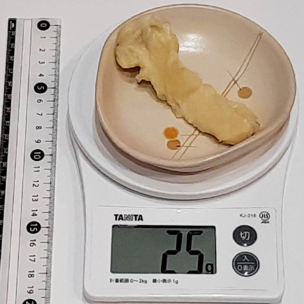 1/2カット分のエリンギの天ぷら