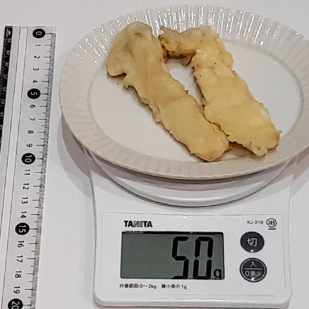 1本分のエリンギの天ぷら