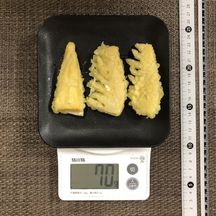 3枚分のたけのこの天ぷら