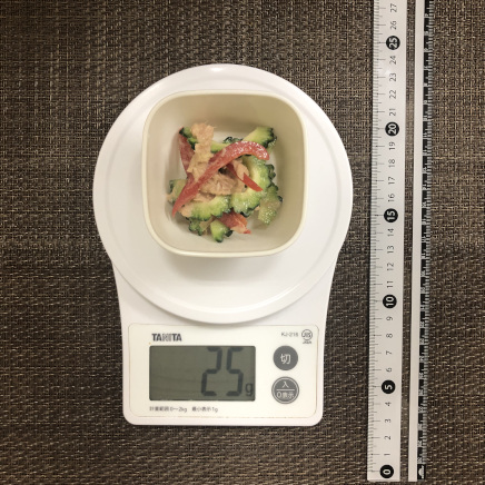 おつまみ皿1杯分のゴーヤサラダ