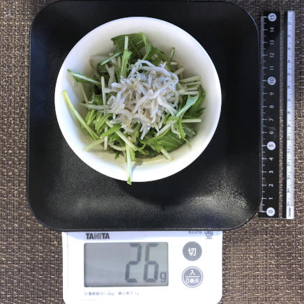 小鉢1杯の水菜のサラダ 26g