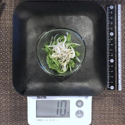 おつまみ皿1杯の水菜のサラダ 10g