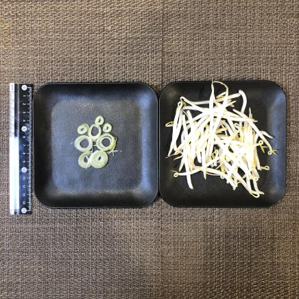 もやしスープお椀1杯分に使用したもやし・ネギ