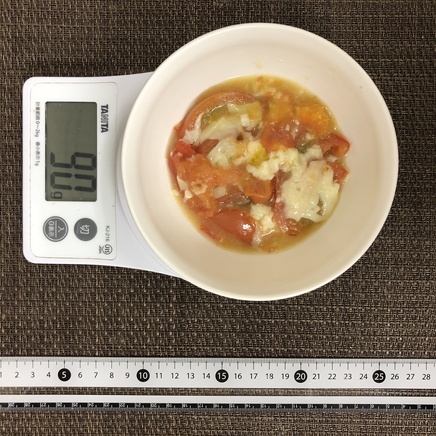 中皿1皿・半人前のトマトのチーズ焼き