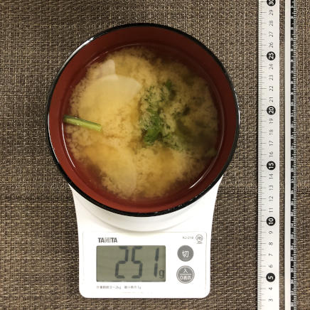 御椀1杯分・1人前のかぶの味噌汁