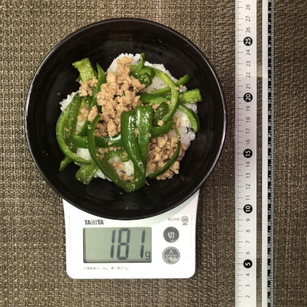 茶碗1杯分のピーマン丼