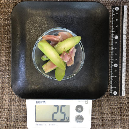 おつまみ皿1杯のアスパラベーコン炒め 25g