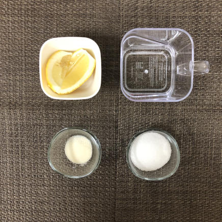 ゼリーカップ1杯1分のレモンゼリーに使った材料